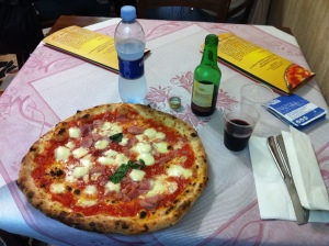 Pizza.  With bacon.  In Naples.  Nowhere better for a bit of therapeutic kummerspeck.